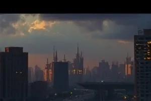 十七楼档案室中成排档案柜的画面