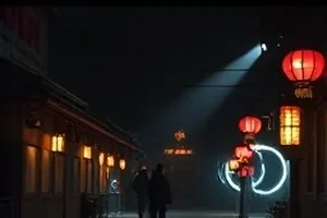深巷灯影里巷口那一盏昏黄路灯的画面